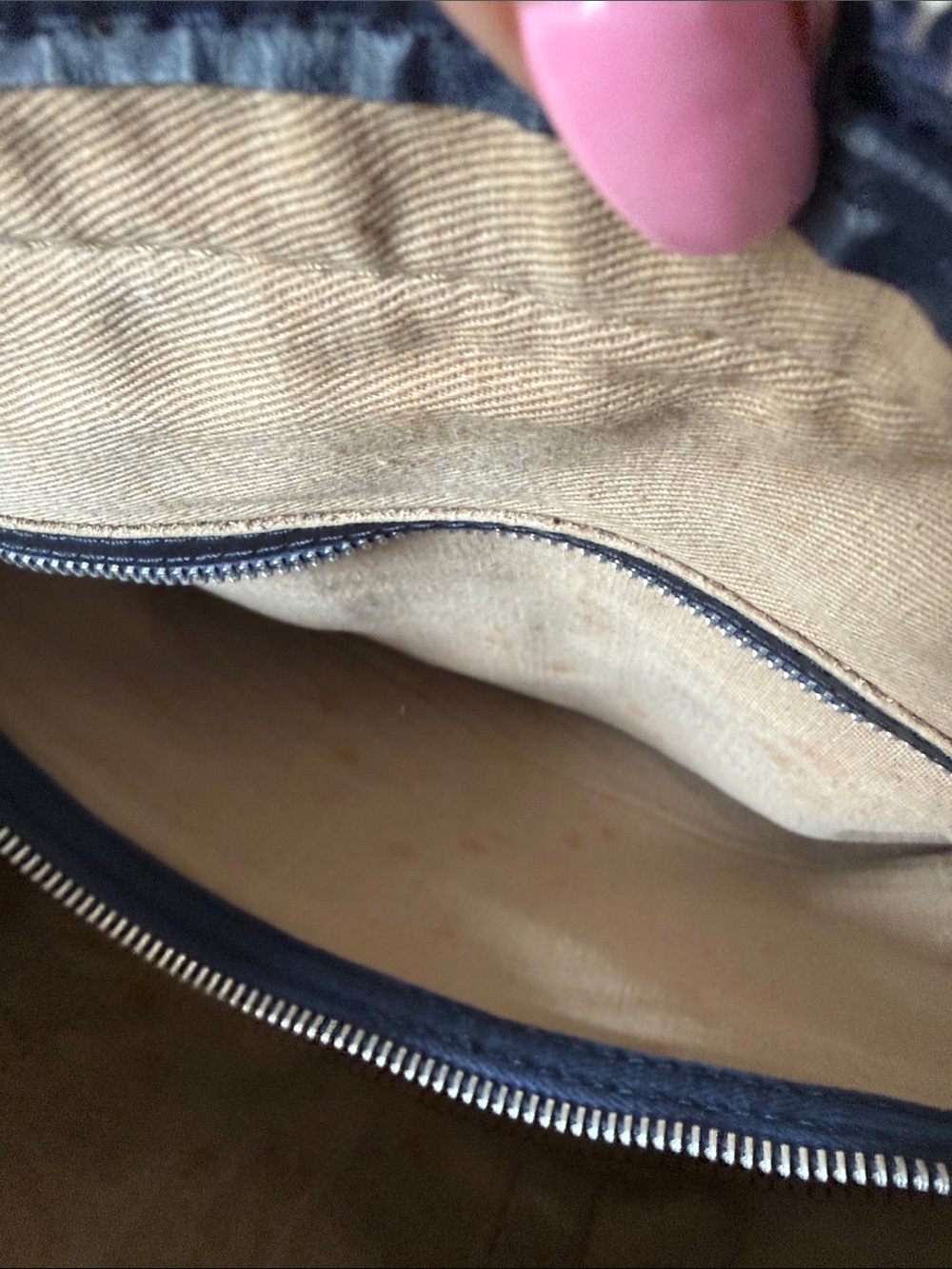 Authentic Dior Black and Beige Large Boston Handbag. - Picture 14 of 17